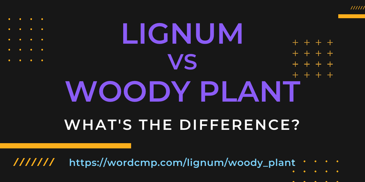 Difference between lignum and woody plant