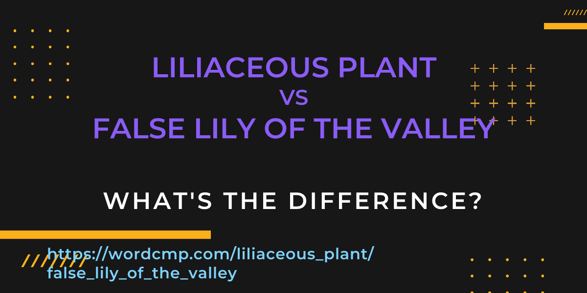 Difference between liliaceous plant and false lily of the valley