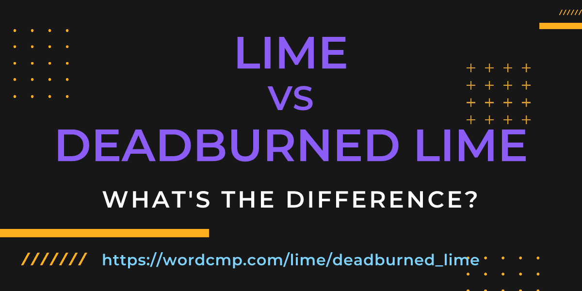 Difference between lime and deadburned lime