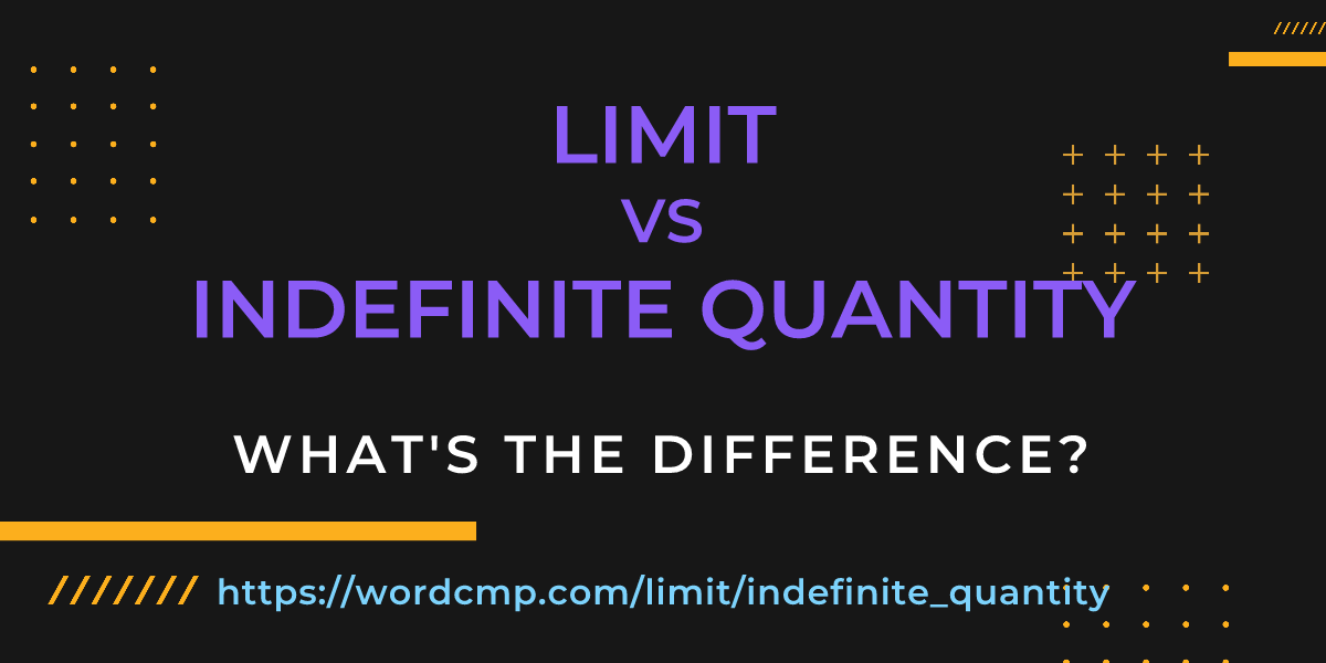 Difference between limit and indefinite quantity