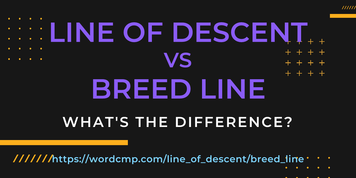 Difference between line of descent and breed line