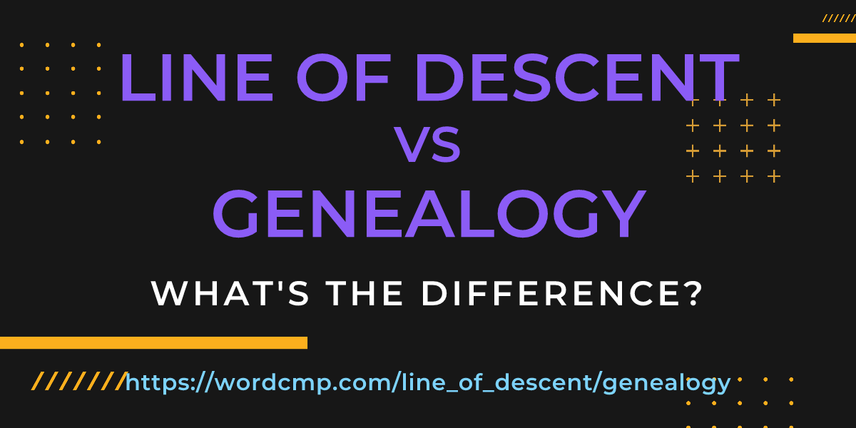 Difference between line of descent and genealogy