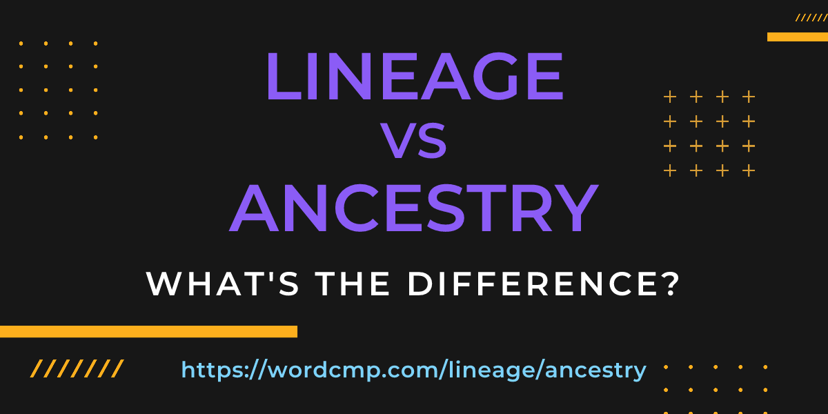 Difference between lineage and ancestry