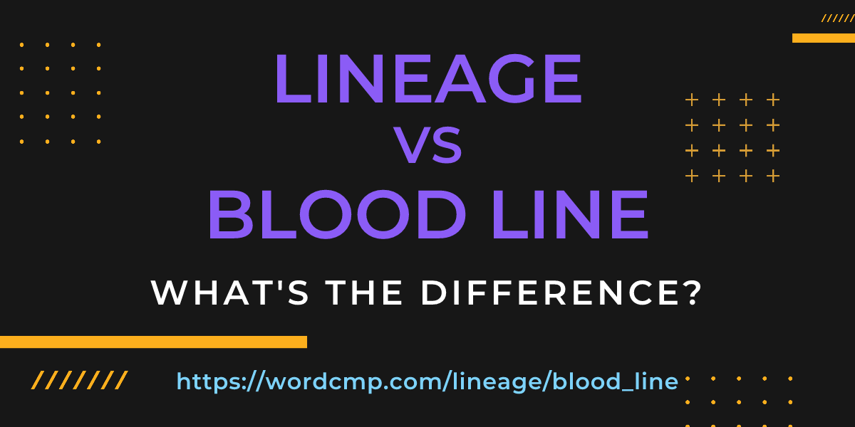 Difference between lineage and blood line