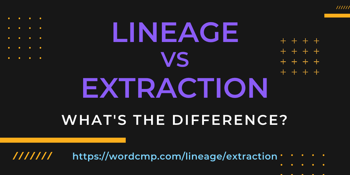 Difference between lineage and extraction