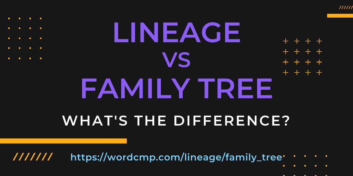 Difference between lineage and family tree
