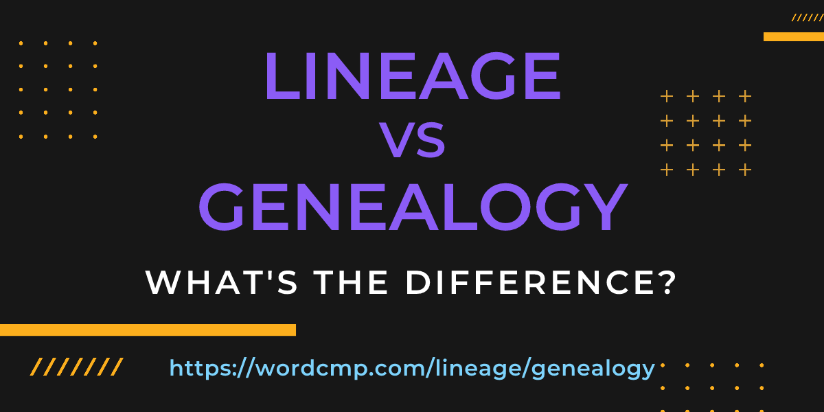 Difference between lineage and genealogy