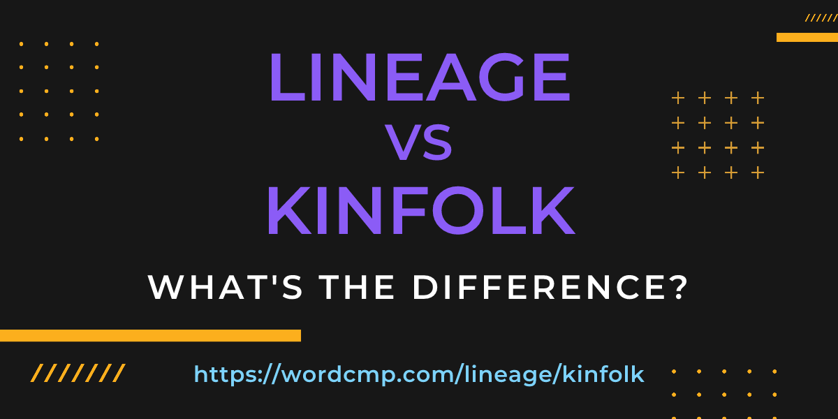 Difference between lineage and kinfolk