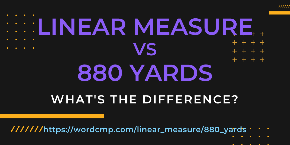 Difference between linear measure and 880 yards