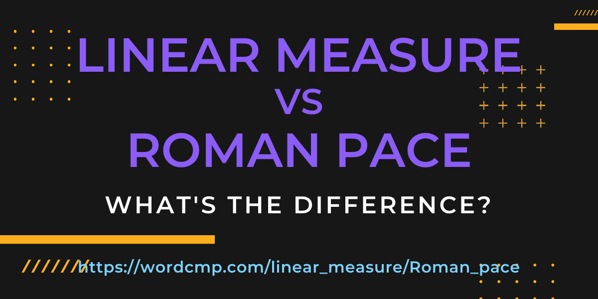Difference between linear measure and Roman pace
