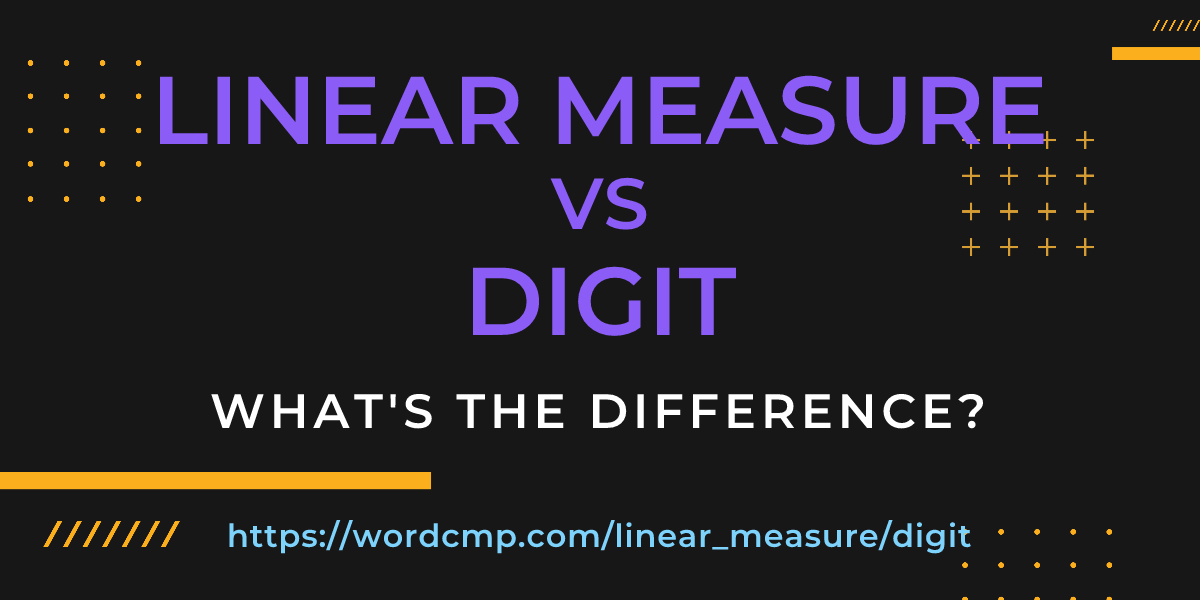 Difference between linear measure and digit