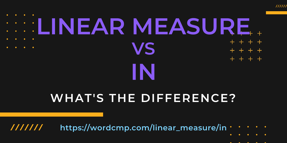Difference between linear measure and in