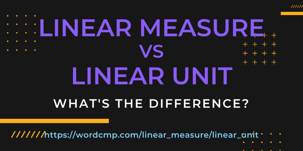 Difference between linear measure and linear unit