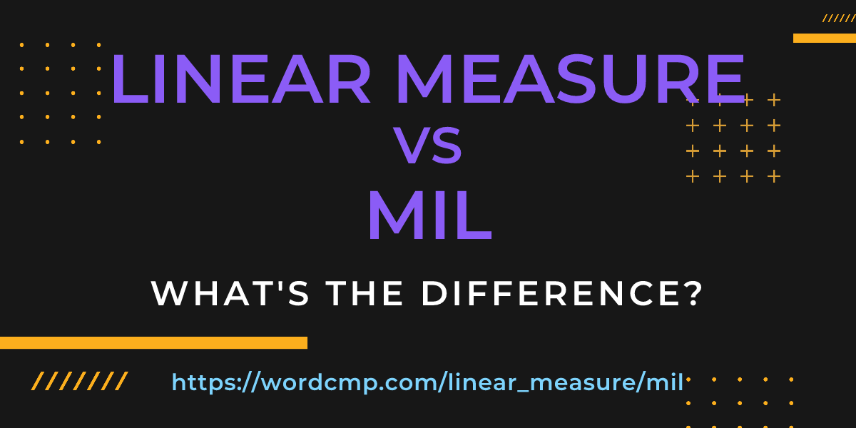 Difference between linear measure and mil