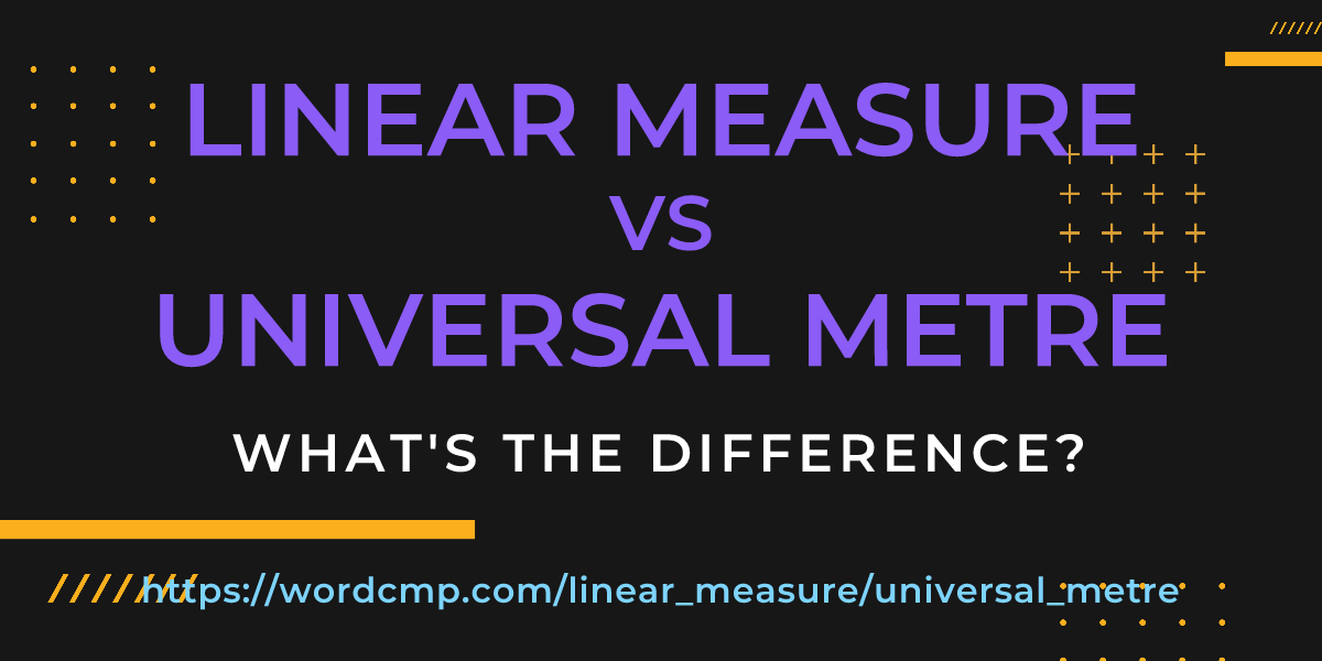 Difference between linear measure and universal metre
