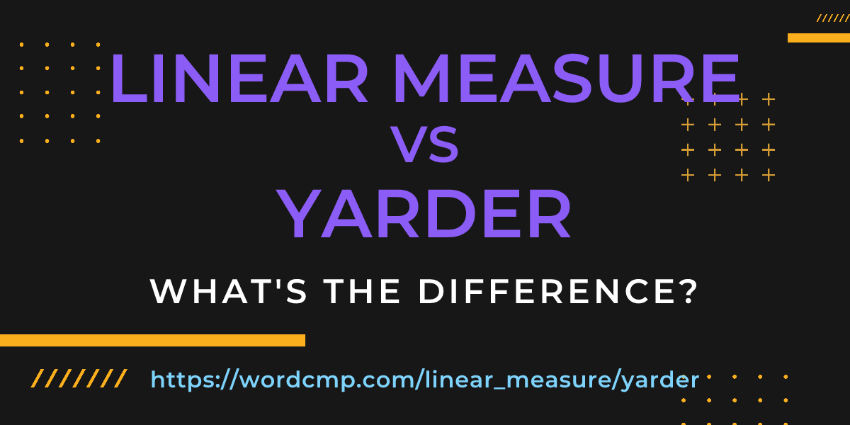 Difference between linear measure and yarder