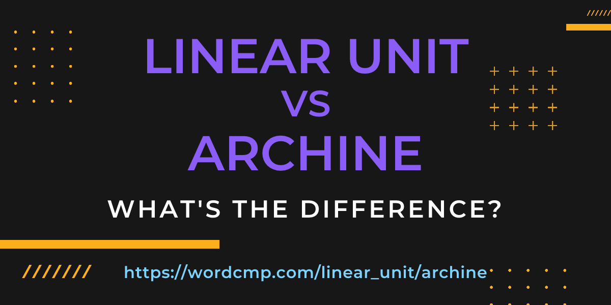 Difference between linear unit and archine