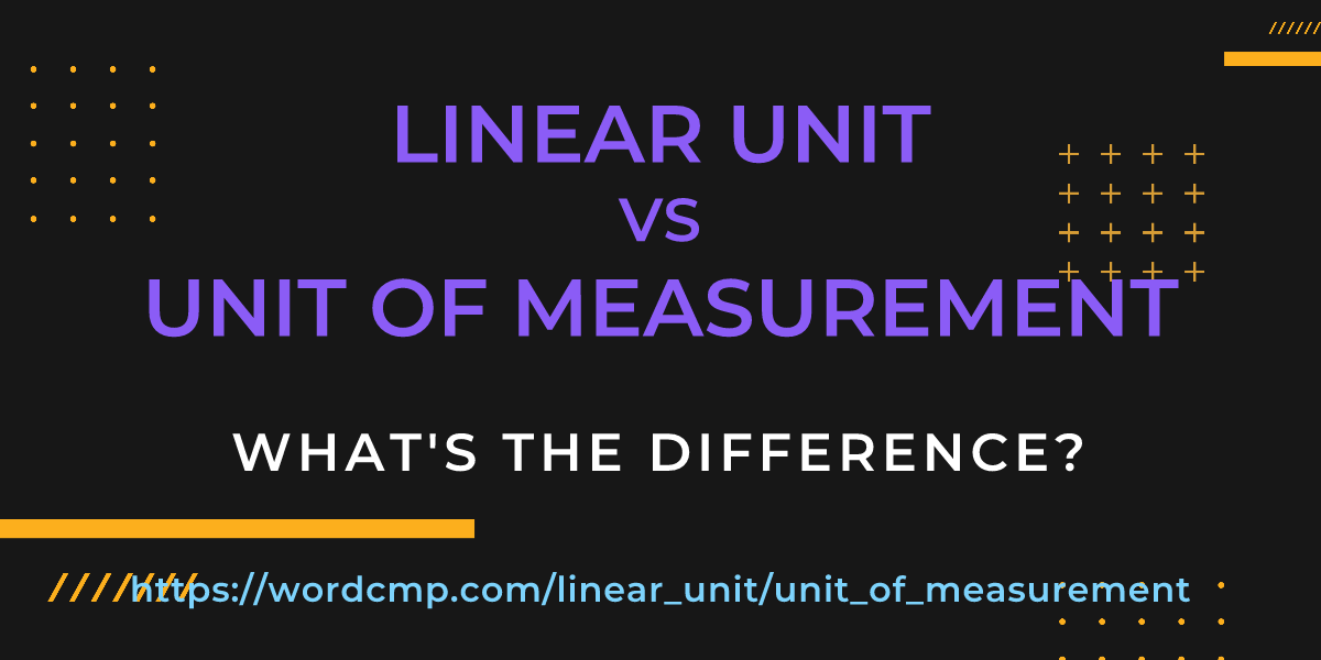 Difference between linear unit and unit of measurement