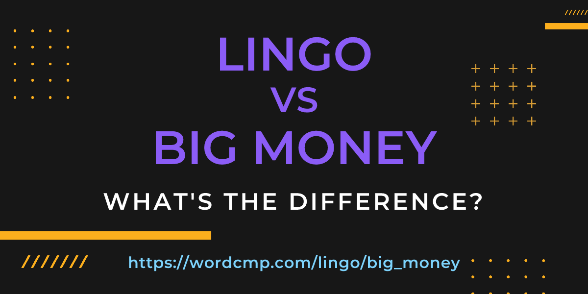 Difference between lingo and big money