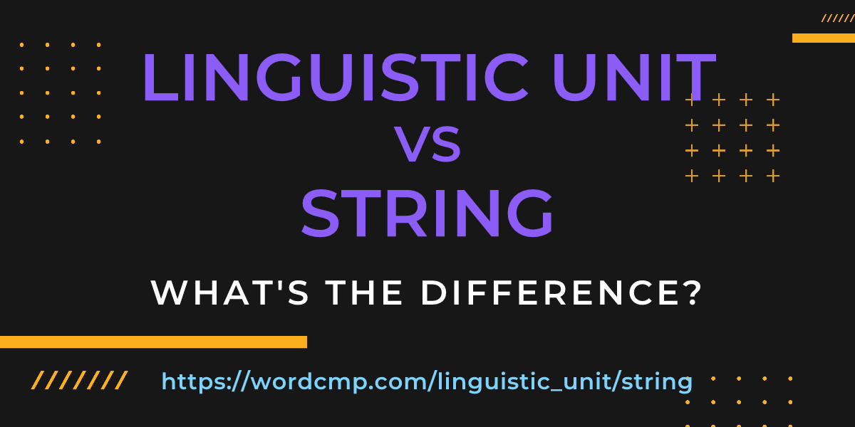 Difference between linguistic unit and string