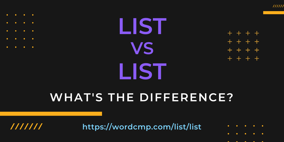 Difference between list and list