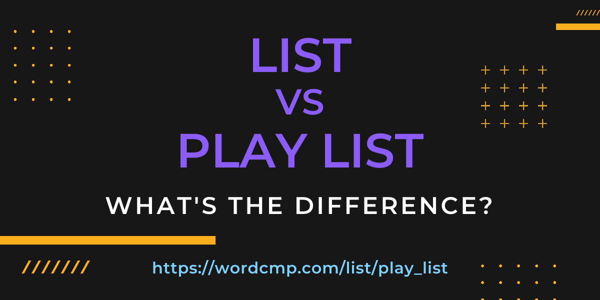 Difference between list and play list