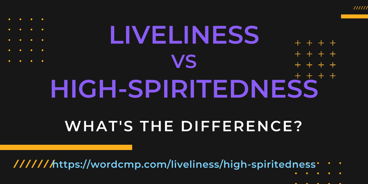 Difference between liveliness and high-spiritedness