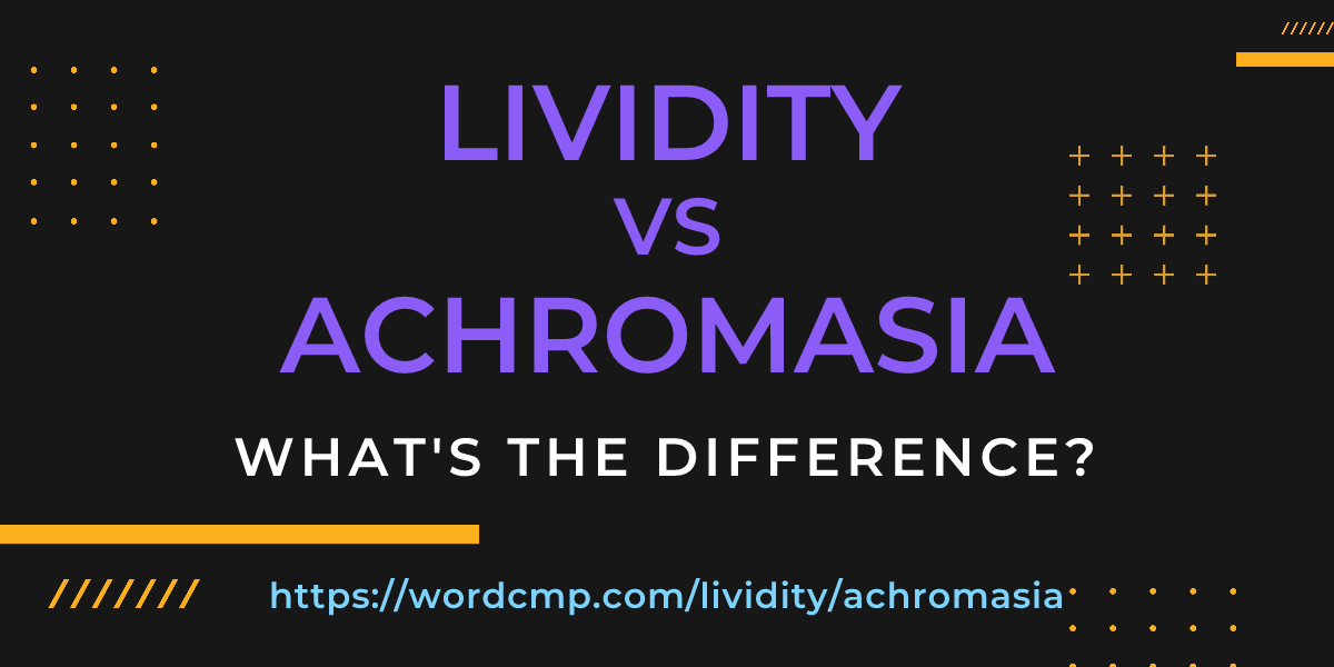 Difference between lividity and achromasia