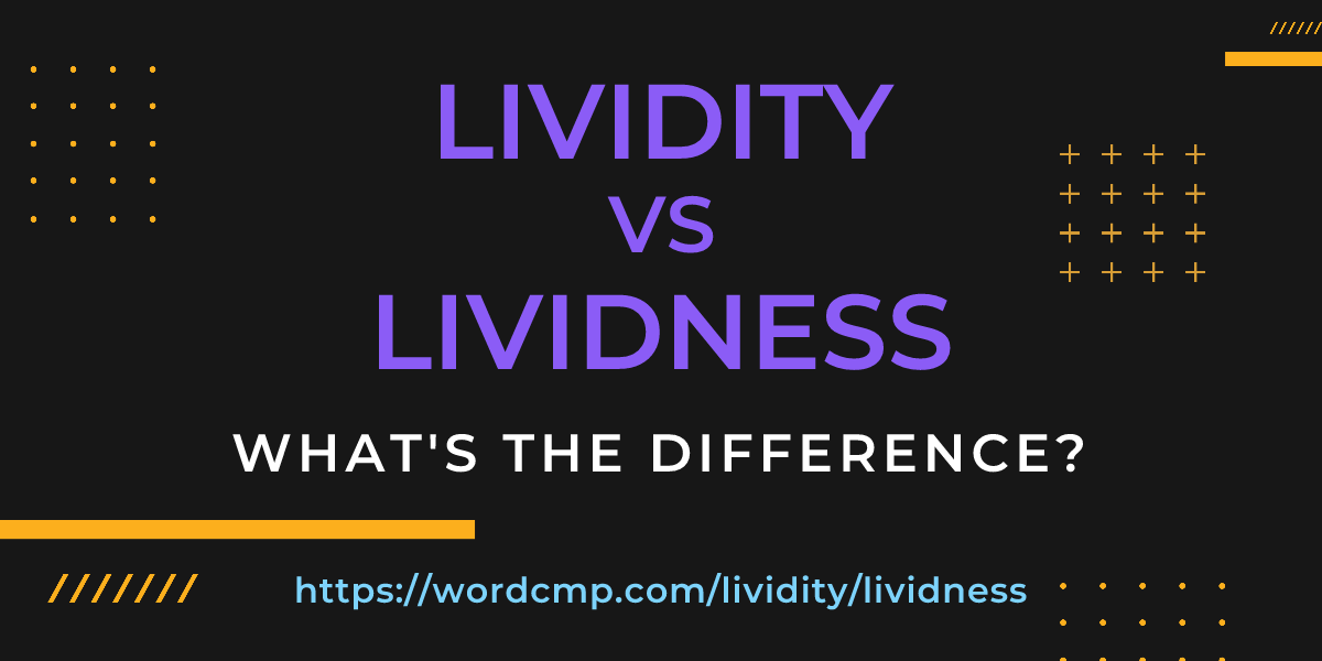 Difference between lividity and lividness