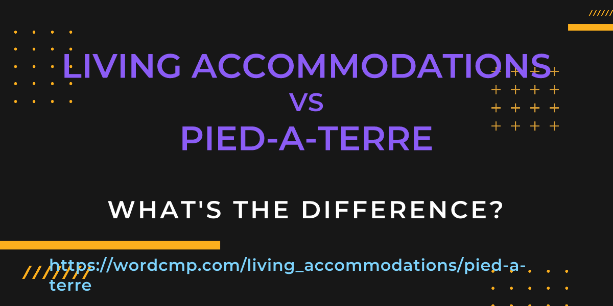 Difference between living accommodations and pied-a-terre