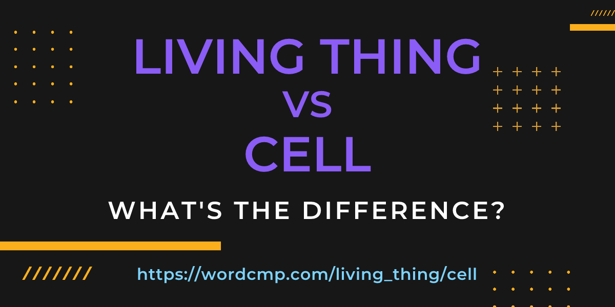 Difference between living thing and cell