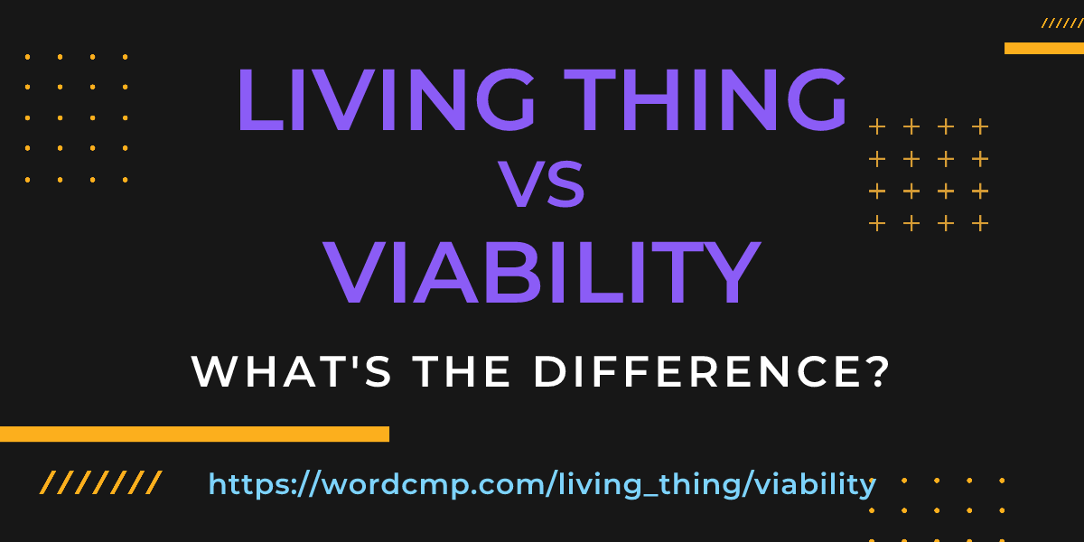 Difference between living thing and viability