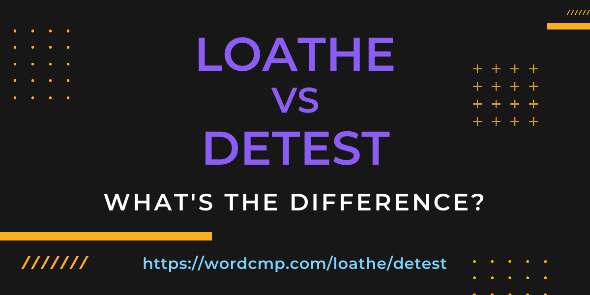 Difference between loathe and detest