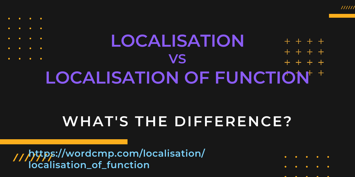 Difference between localisation and localisation of function