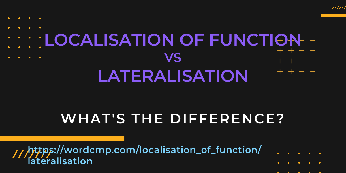 Difference between localisation of function and lateralisation