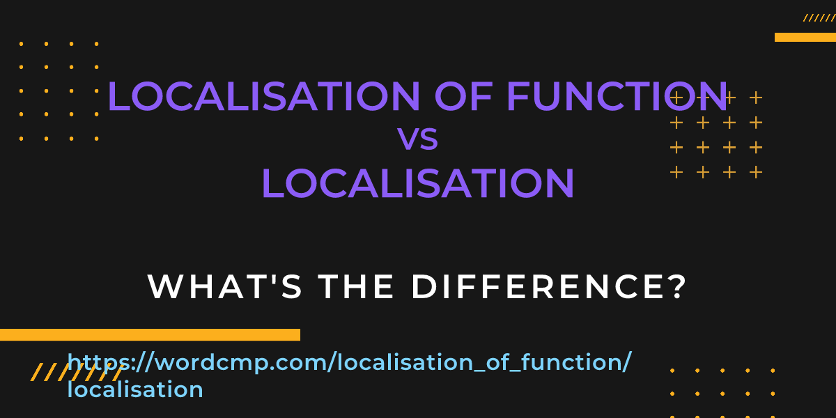 Difference between localisation of function and localisation