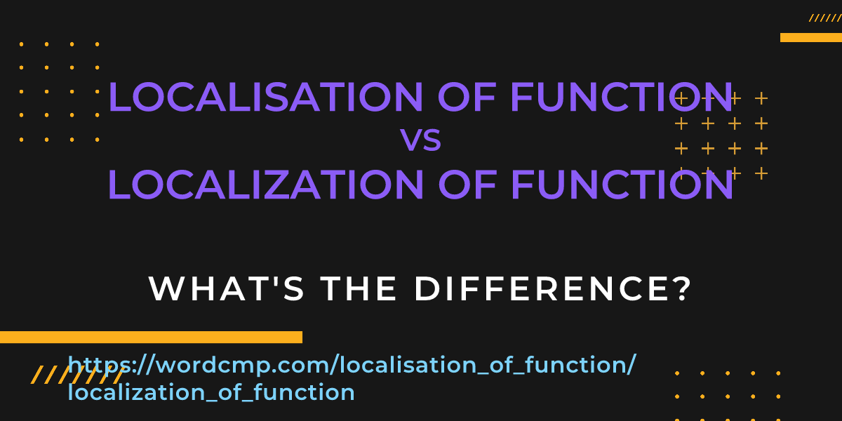Difference between localisation of function and localization of function