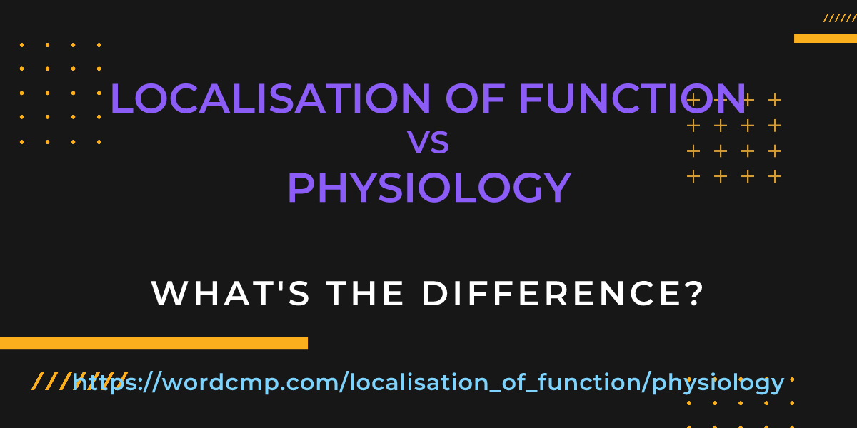 Difference between localisation of function and physiology