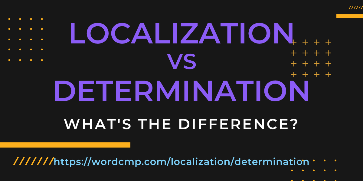 Difference between localization and determination