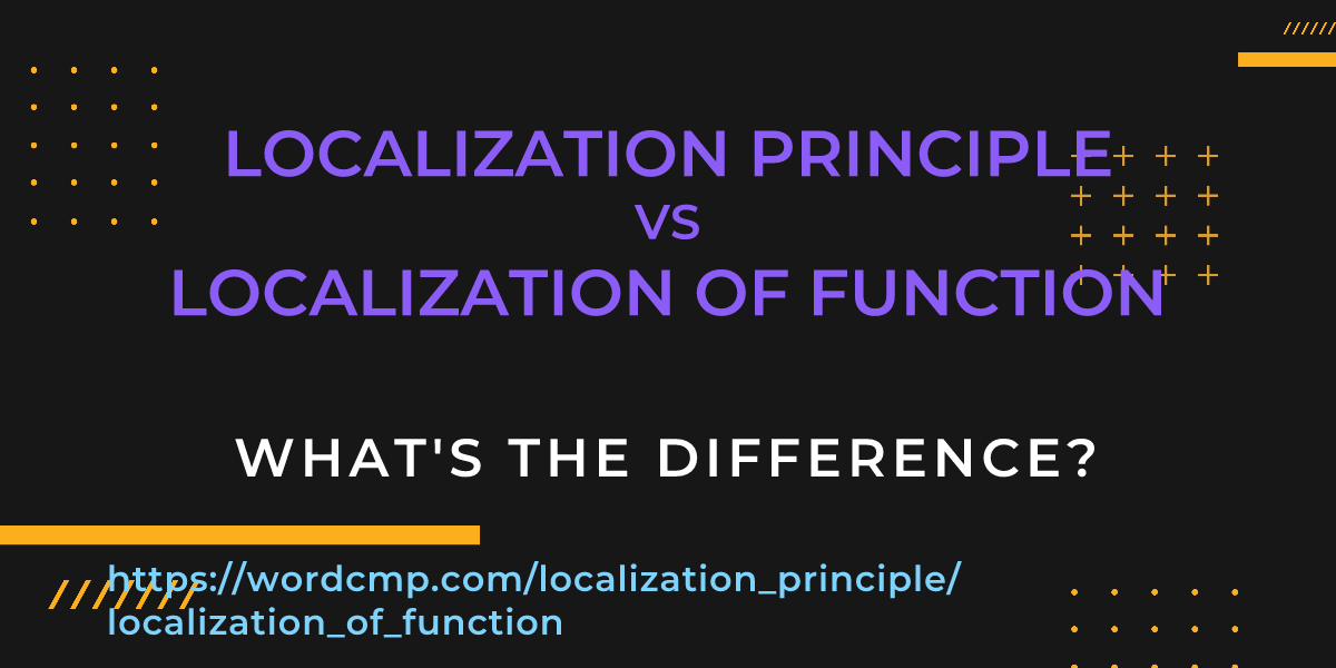 Difference between localization principle and localization of function