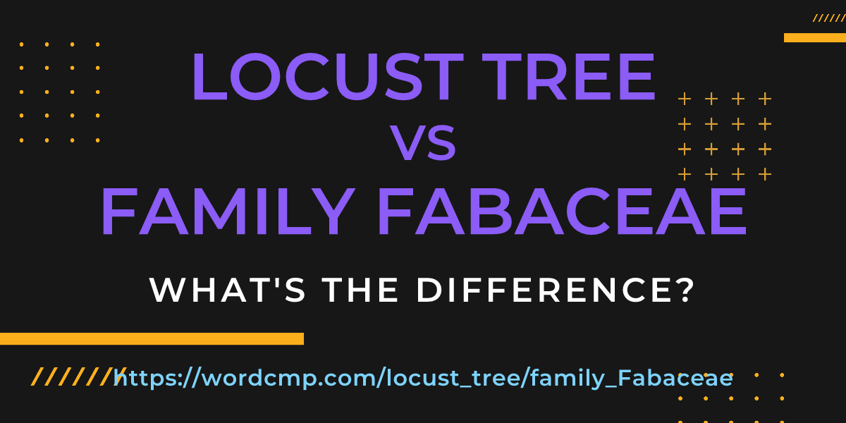 Difference between locust tree and family Fabaceae