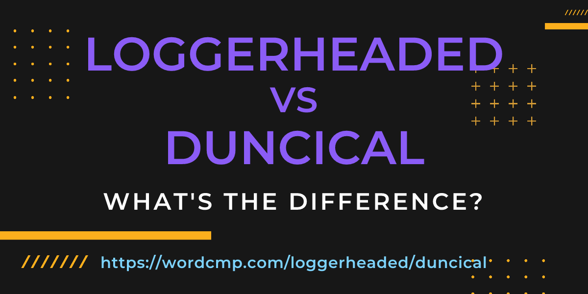 Difference between loggerheaded and duncical
