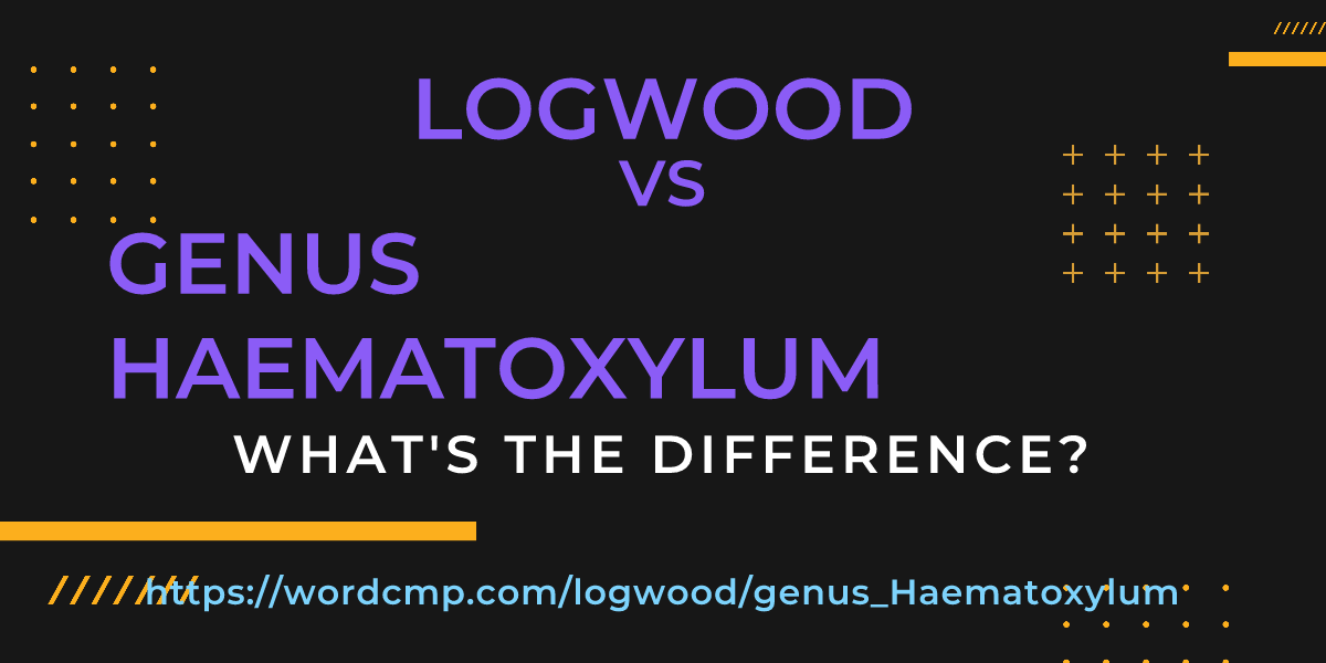 Difference between logwood and genus Haematoxylum