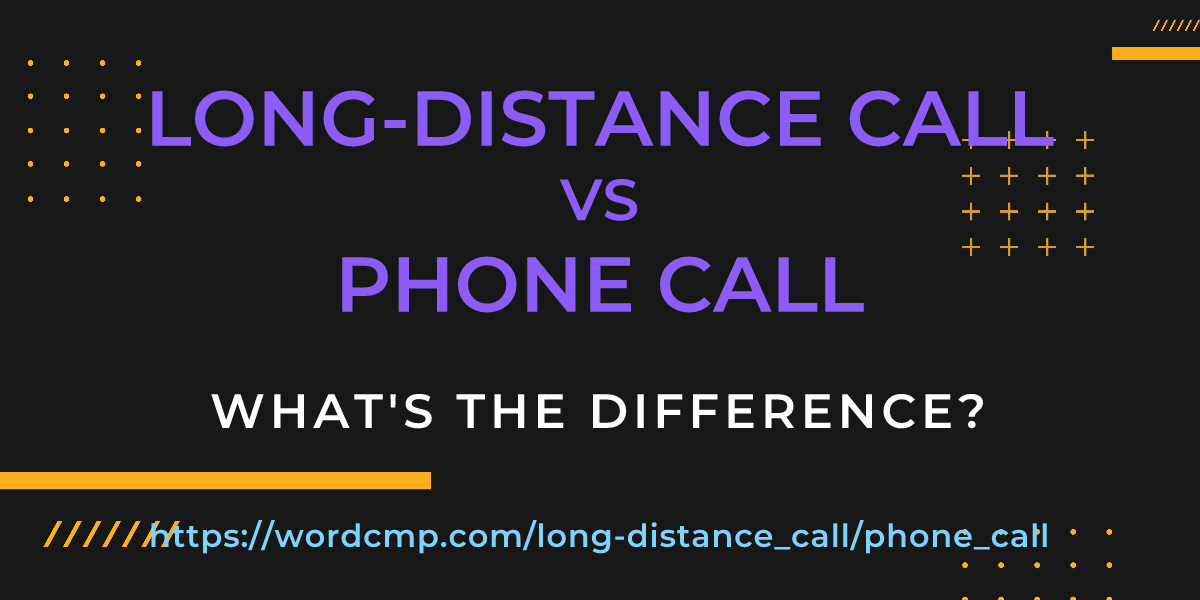 Difference between long-distance call and phone call