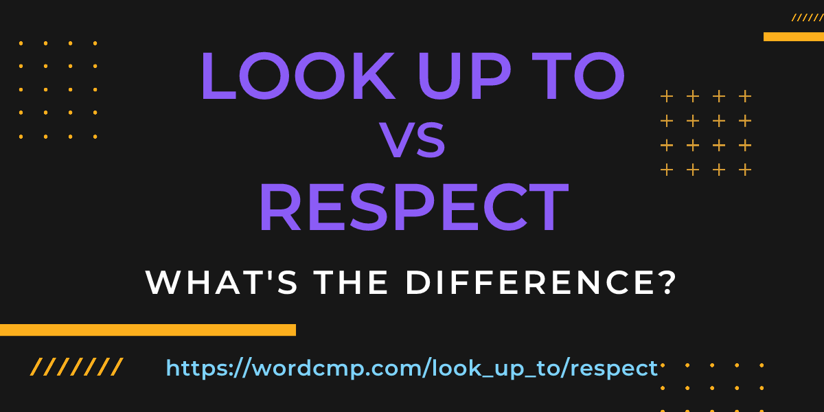 Difference between look up to and respect