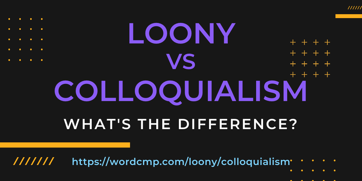 Difference between loony and colloquialism