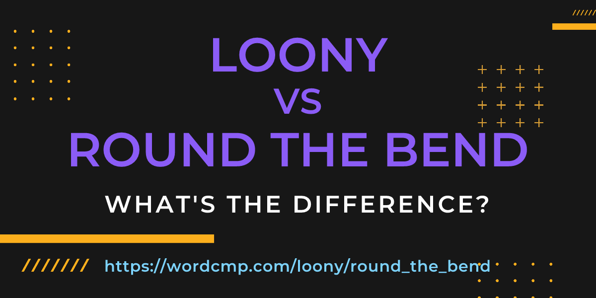 Difference between loony and round the bend