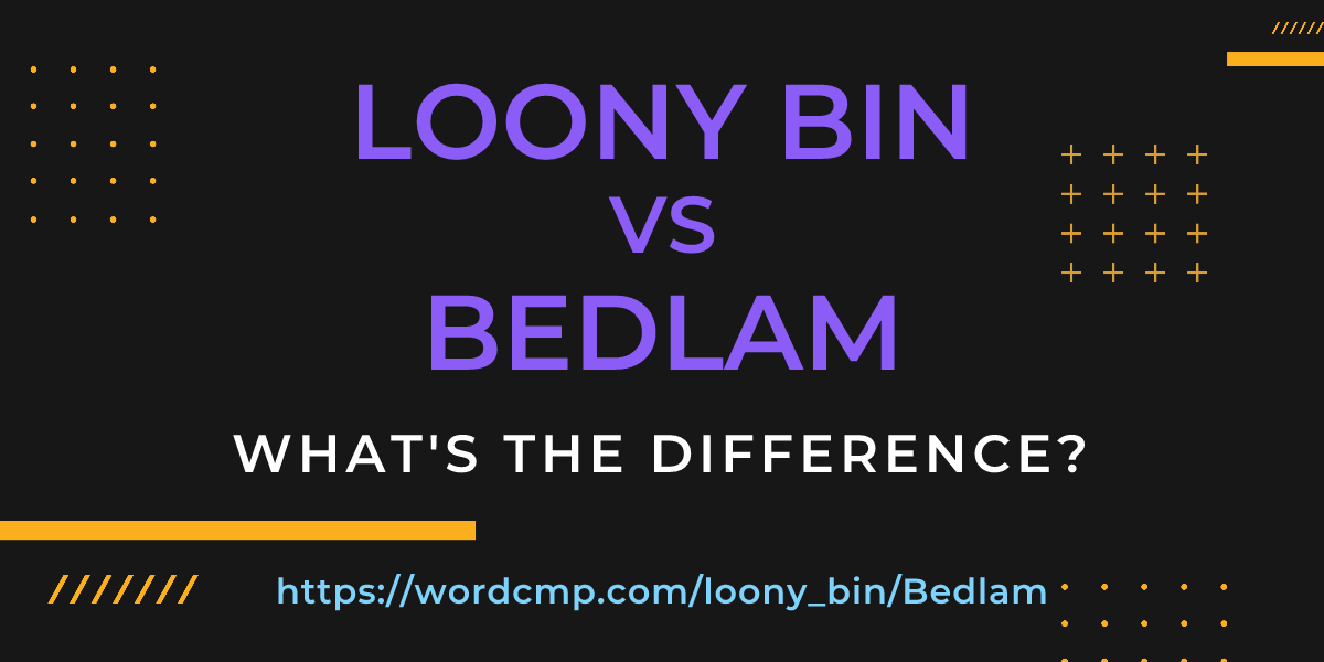 Difference between loony bin and Bedlam