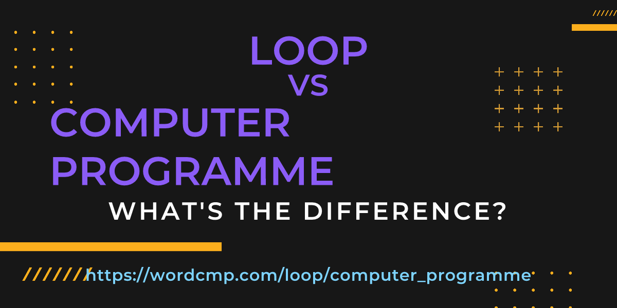 Difference between loop and computer programme