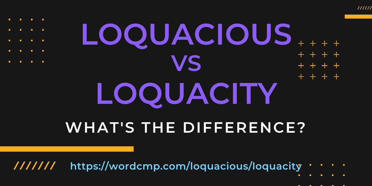Difference between loquacious and loquacity